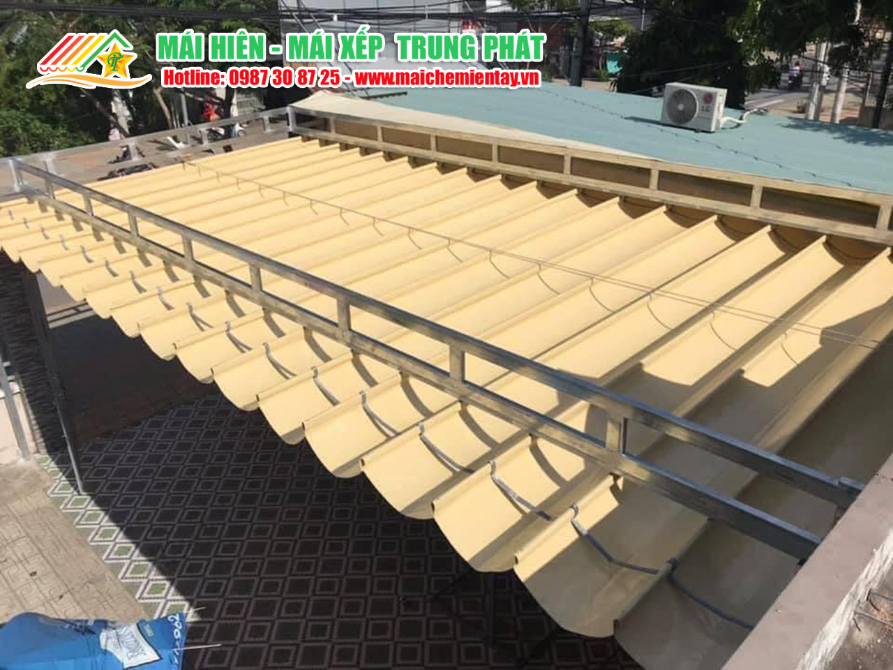 Mái bạt xếp lượn sóng