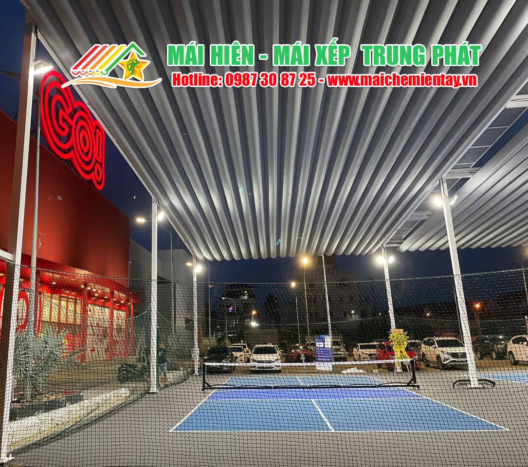 Thi công Mái che sân pickleball, sân tennis giá rẻ