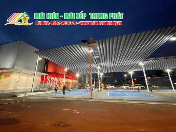 Thi công Mái che sân pickleball, sân tennis giá rẻ
